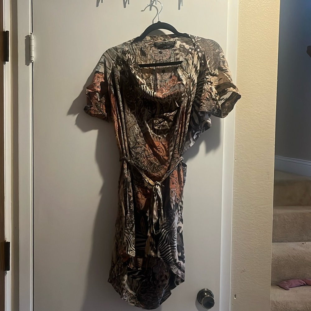 all saints silk shirt dress